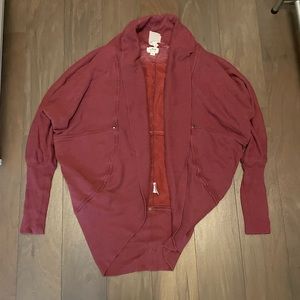Aritzia Wilfred Cardigan, Burgundy, Size Medium